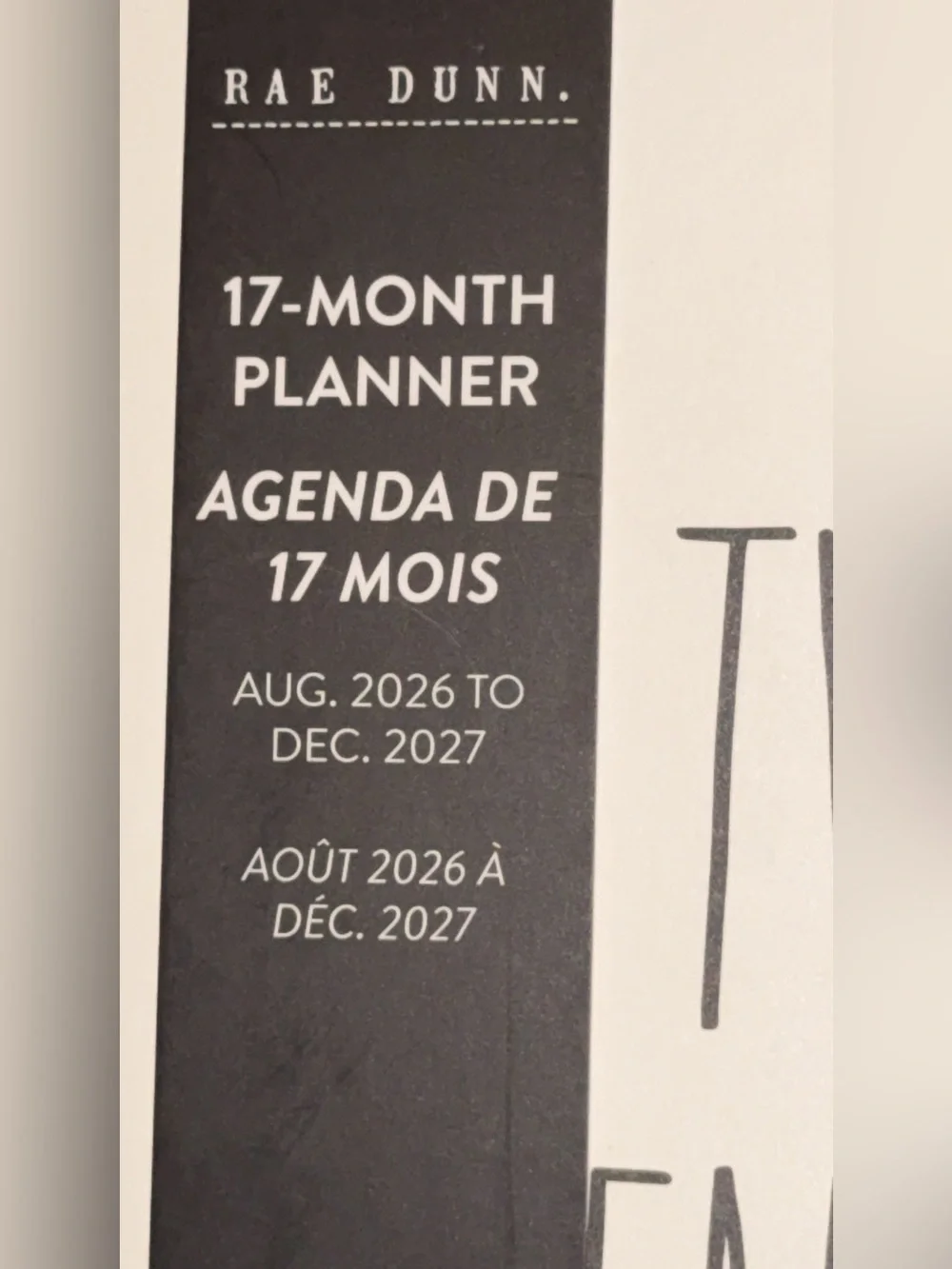 NWT Rae Dunn 2027 Hardback 17 Month Planner Calendar HTF Monthly Weekly Views